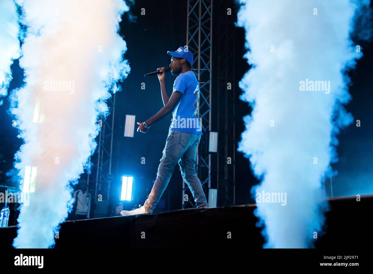 Rapper Dave performs during Swedish music festival Way Out West 2022 in Gothenburg, Sweden, August 13, 2022.Photo: Anders Deros / Aftonbladet / TT cod Stock Photo
