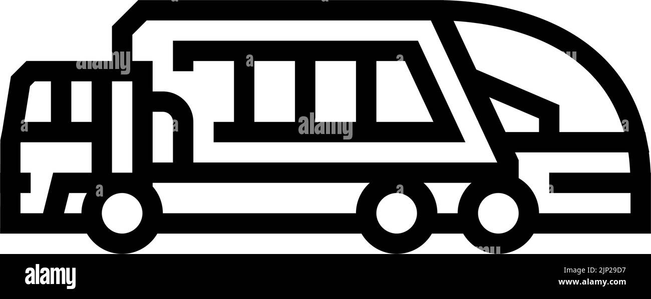 garbage construction car vehicle line icon vector illustration Stock ...
