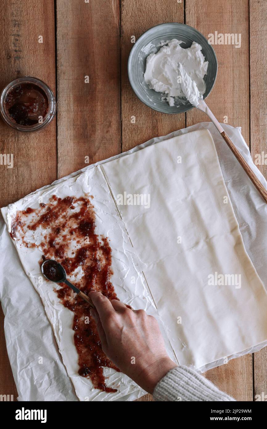 dough, cream cheese, spread, fig jam, doughs, cream cheeses, spreads