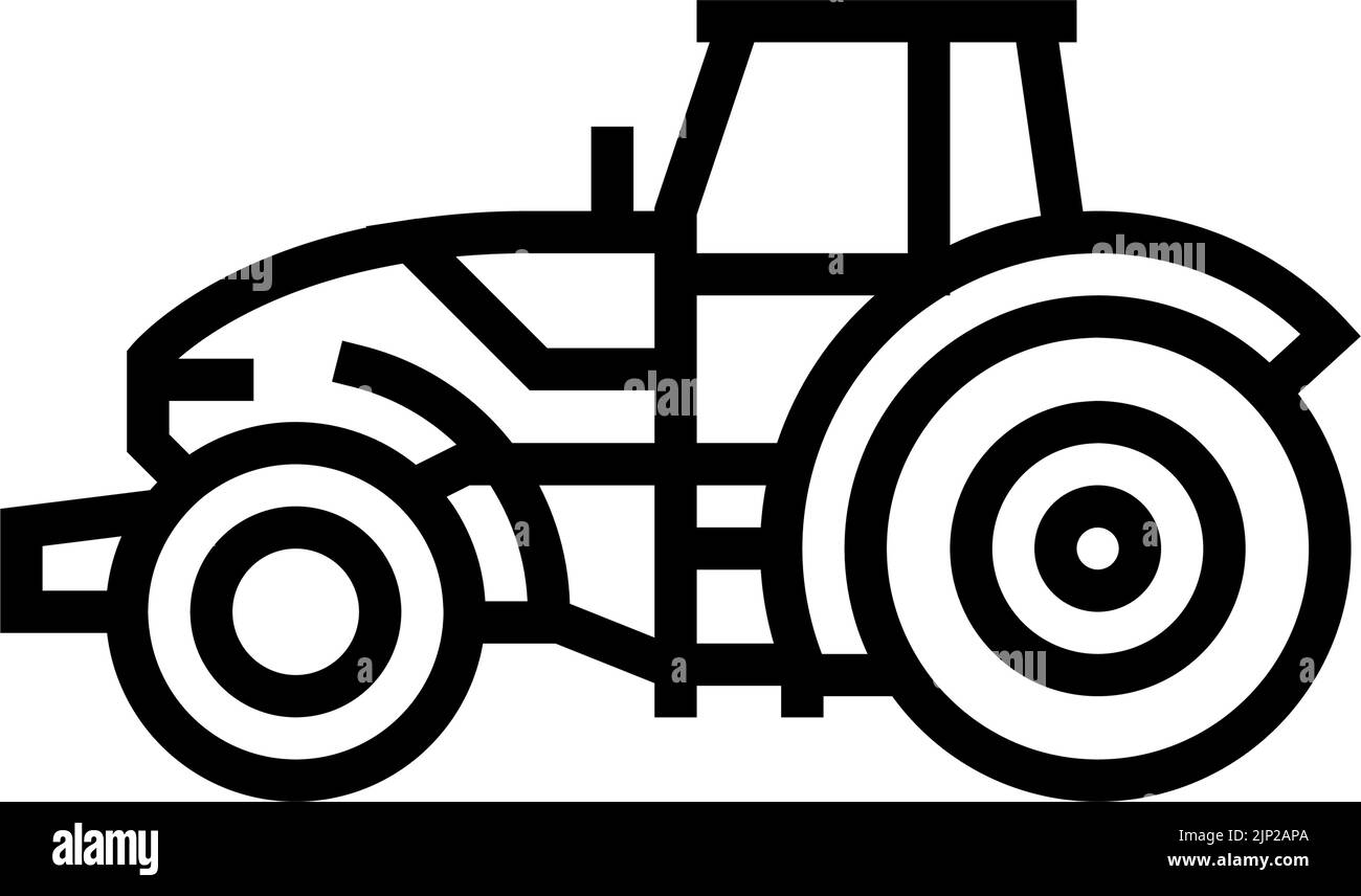 tractor construction car vehicle line icon vector illustration Stock ...