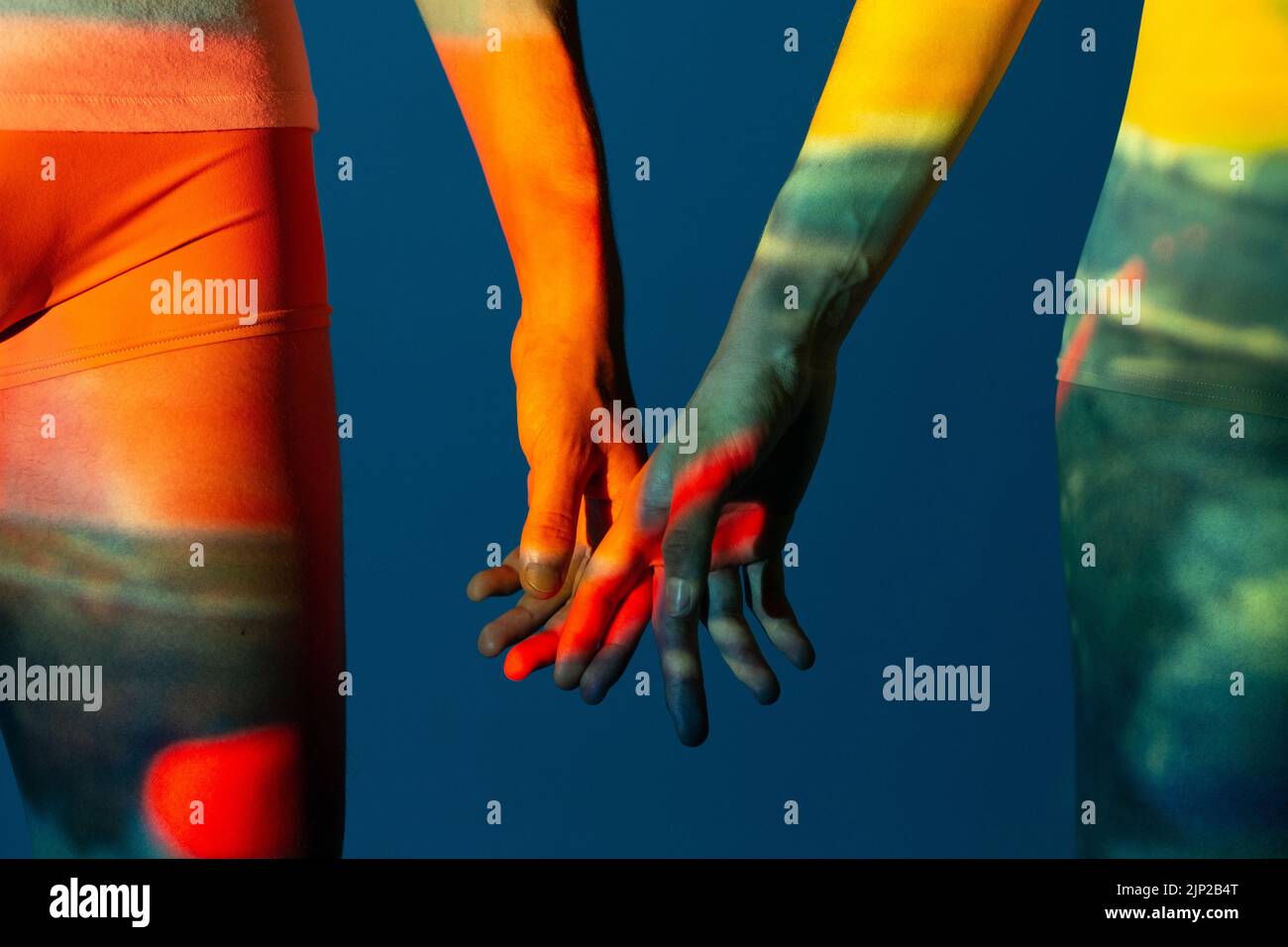 holding hands, bodypainting Stock Photo