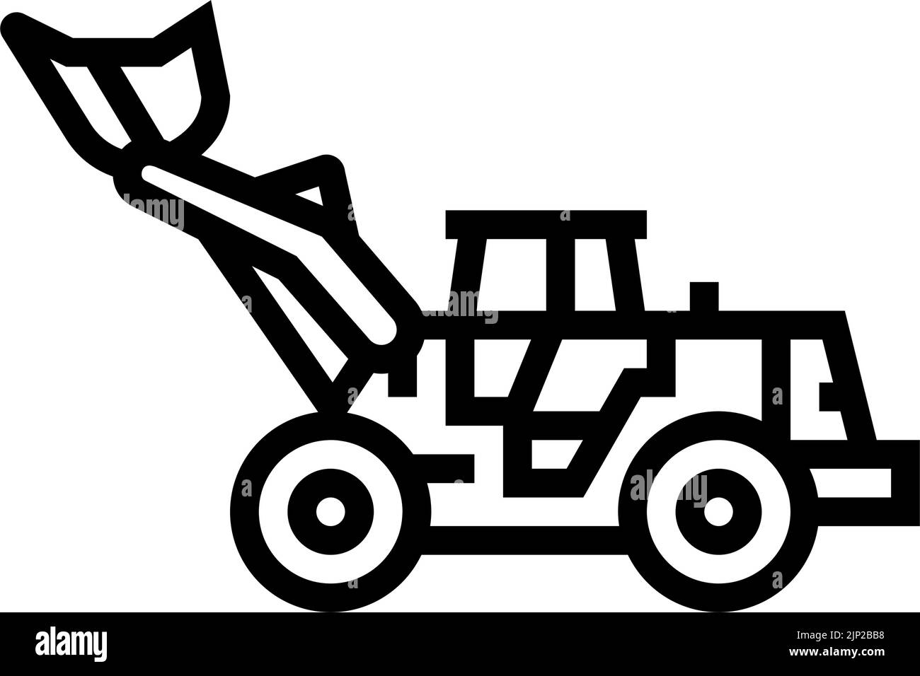 loader construction car vehicle line icon vector illustration Stock ...