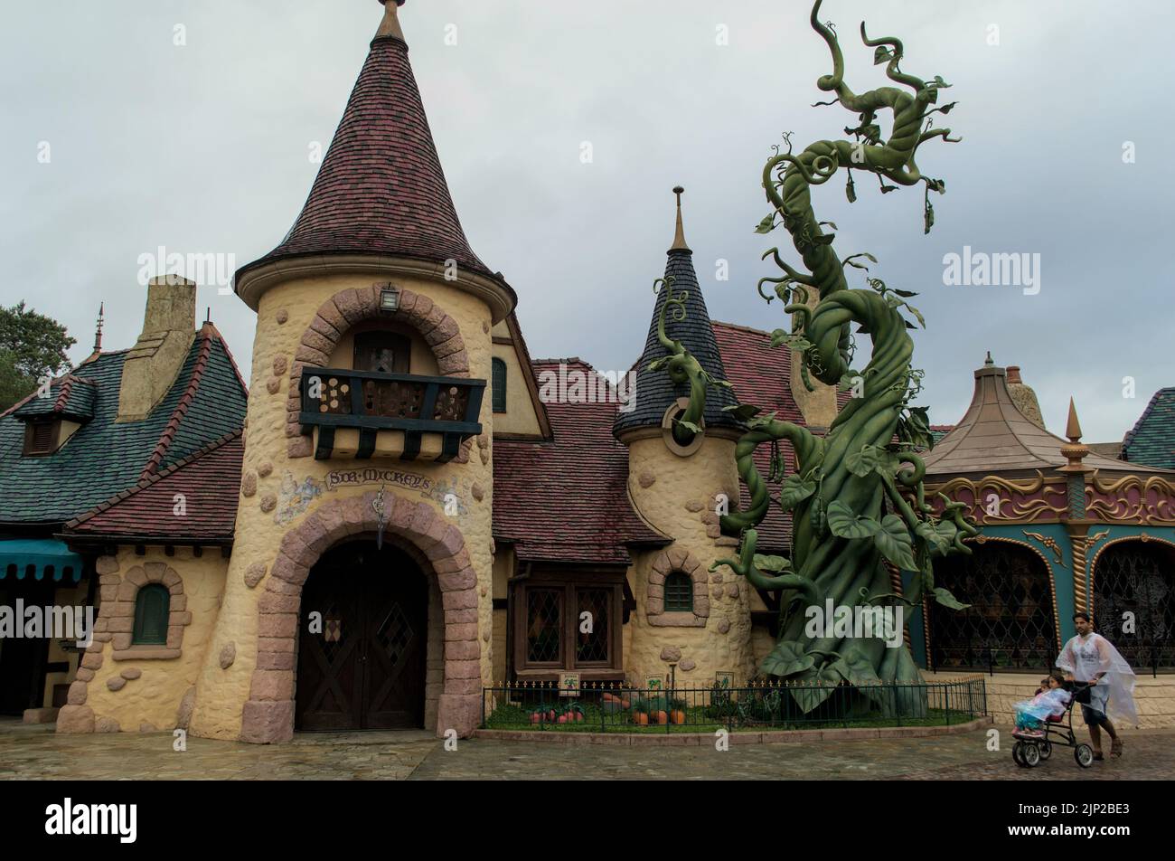 The castle of Sir Mickey's turret in fantasyland Disneyland in Paris, France Stock Photo
