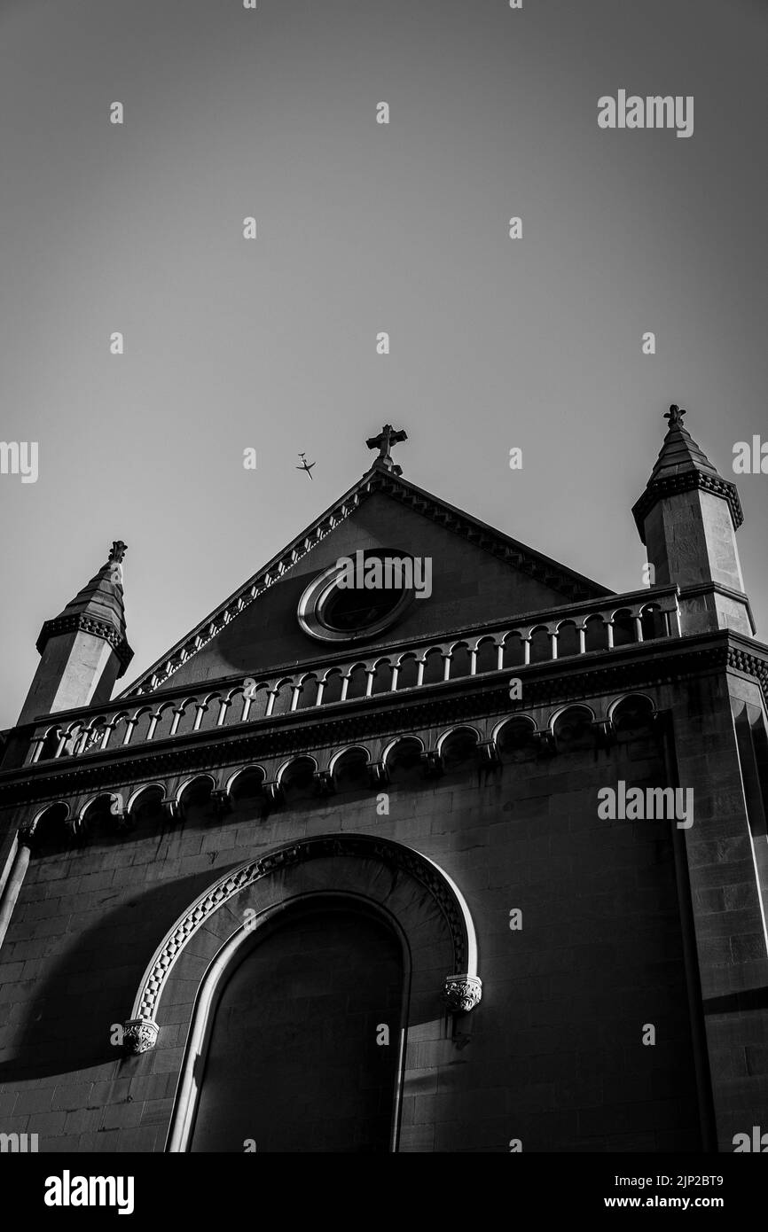 A grayscale of an old church Stock Photo - Alamy