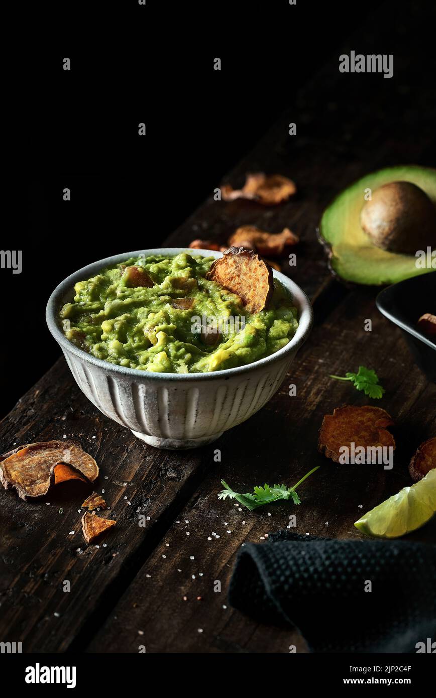 potato chip, avocado dip, potato chips, avocado dips Stock Photo Alamy