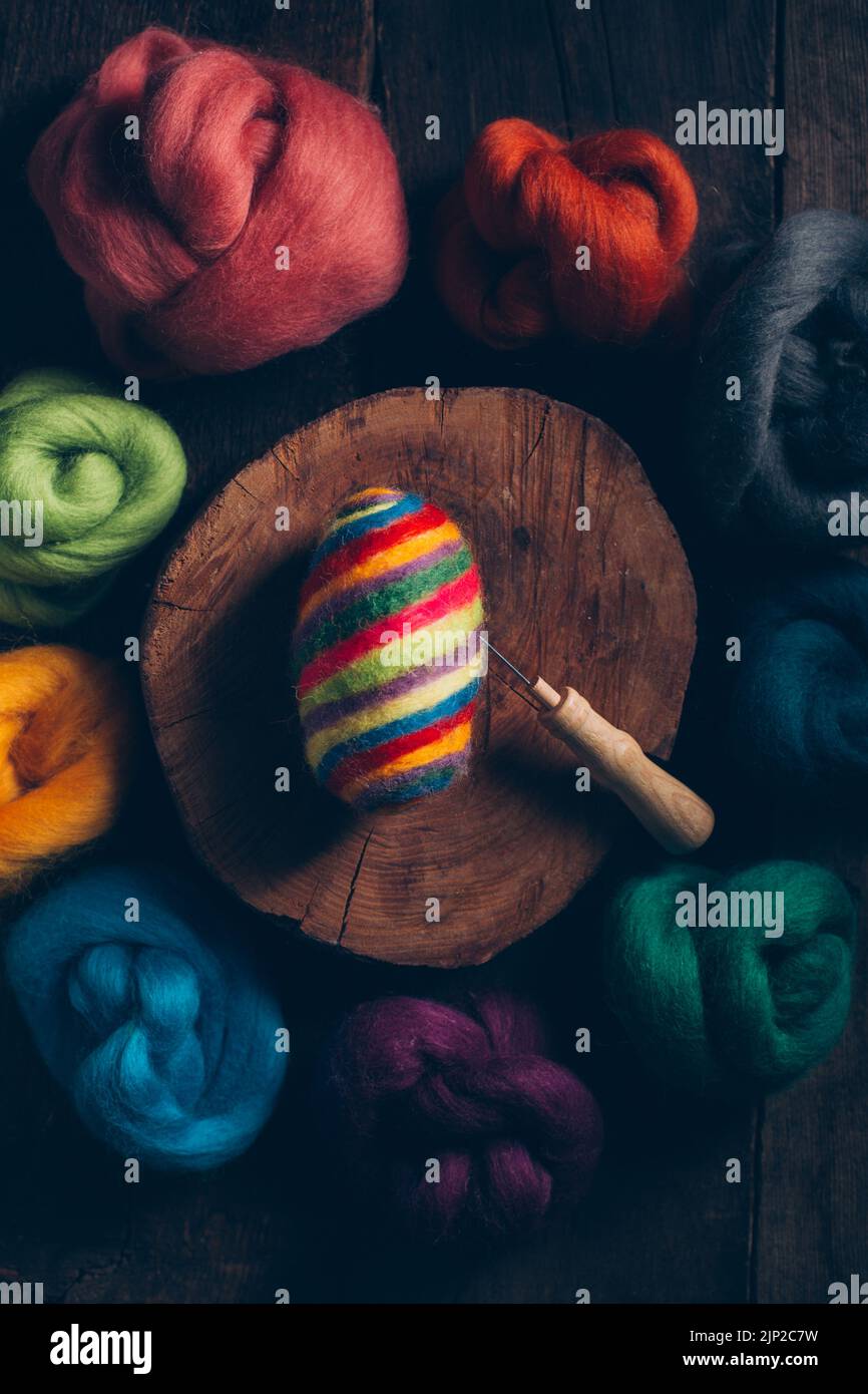 easter, handcraft, easter decoration, wool, felting, easters, handcrafts, needlework, needleworks, easter decorations, wools Stock Photo