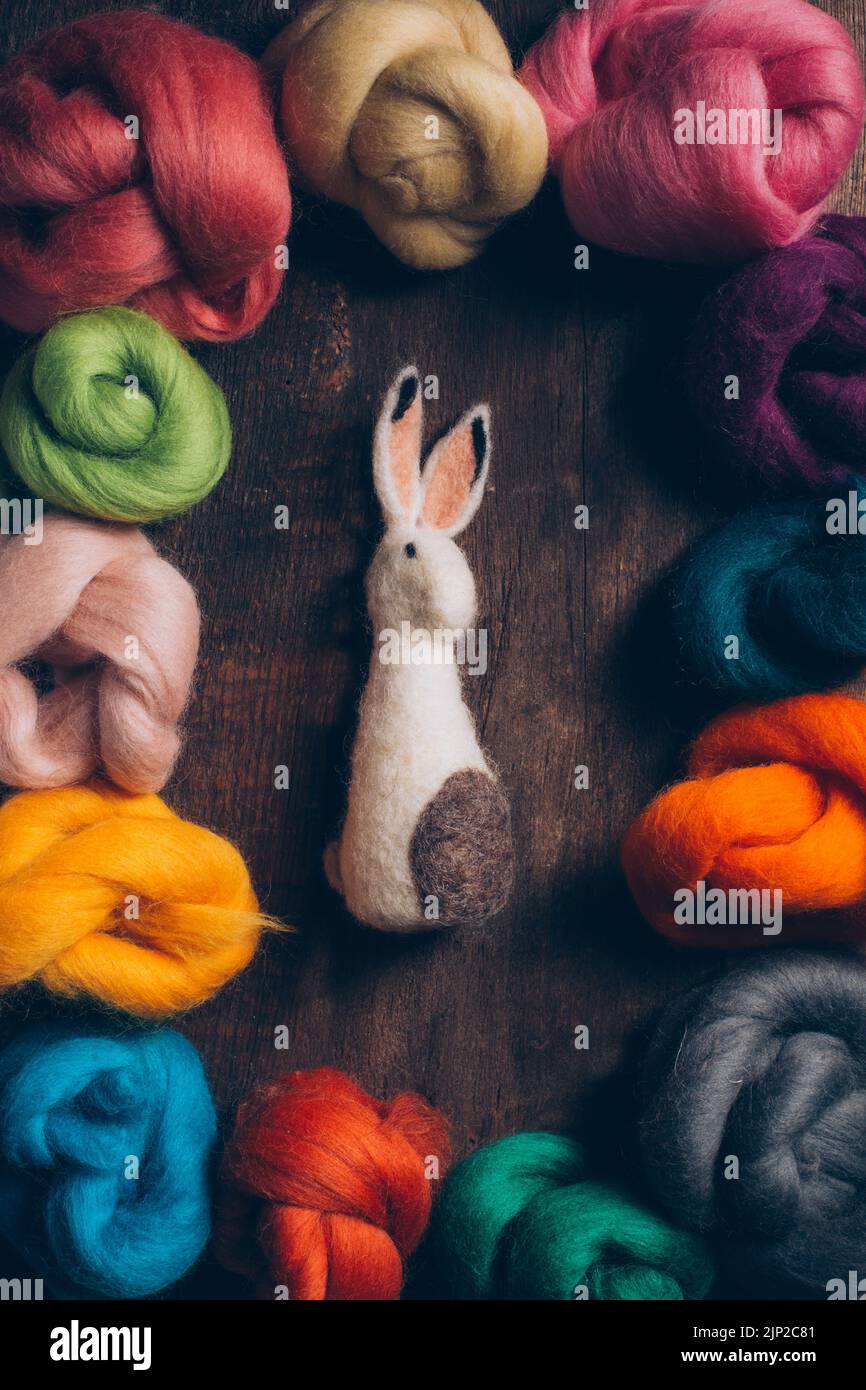 easter, easter bunny, wool, felting, easters, easter bunnies, wools Stock Photo