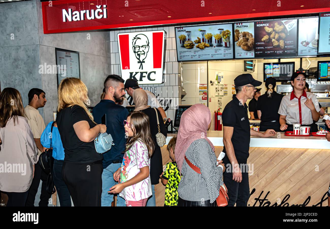 The first KFC restaurant in Sarajevo was opened today Stock Photo