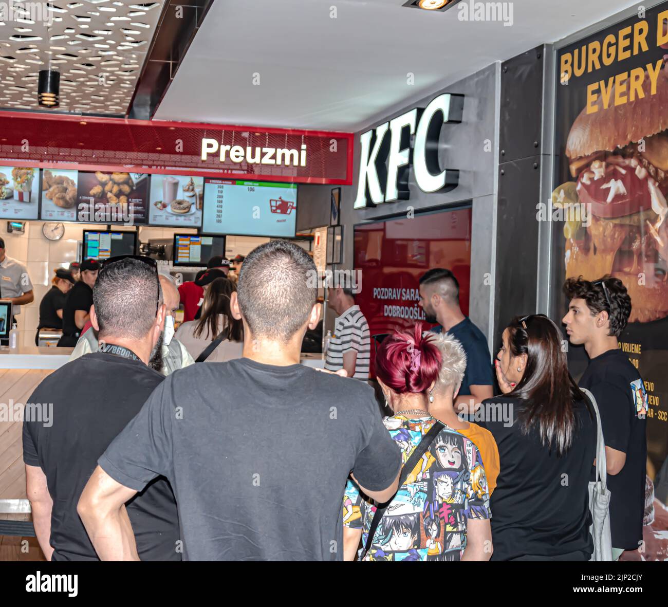 The first KFC restaurant in Sarajevo was opened today Stock Photo