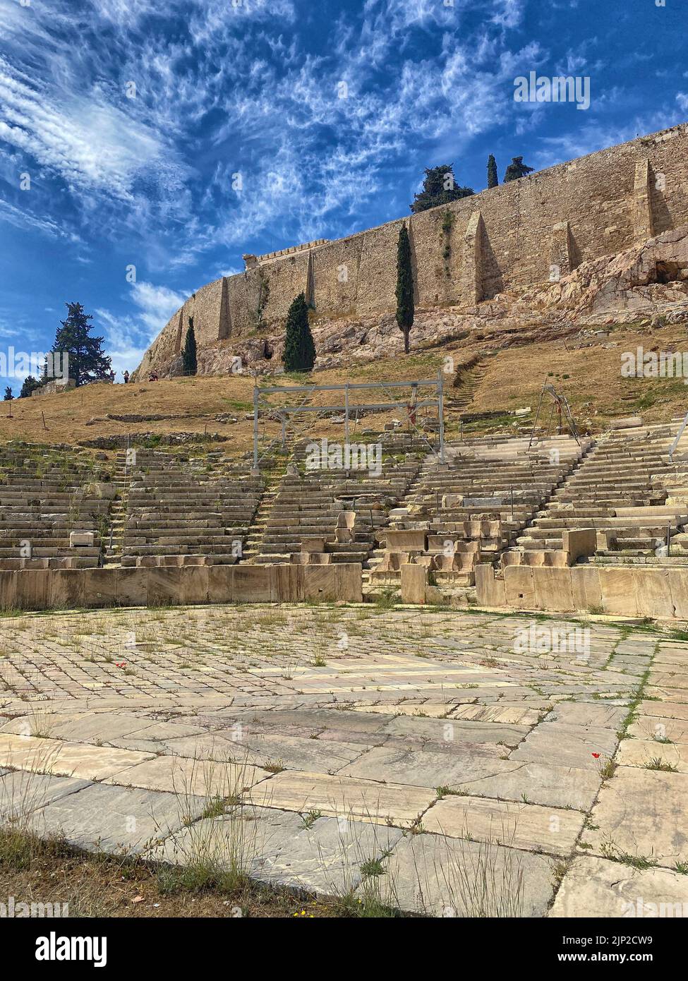 Theatre of Dionysos with Akropolis in view Stock Photo