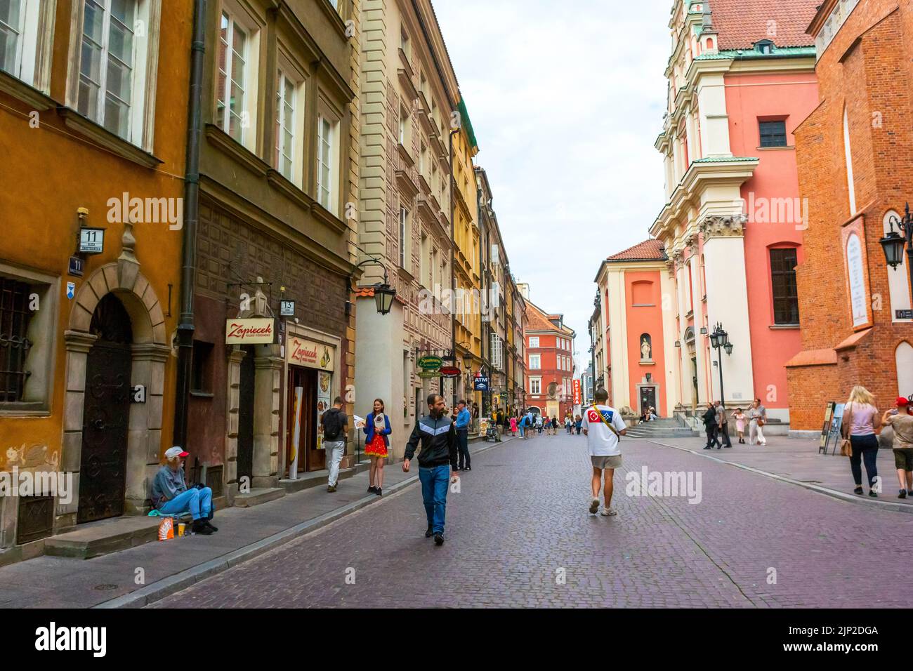 Warsaw, Poland, Apartment Buildings, Street Scene, Old Town Center