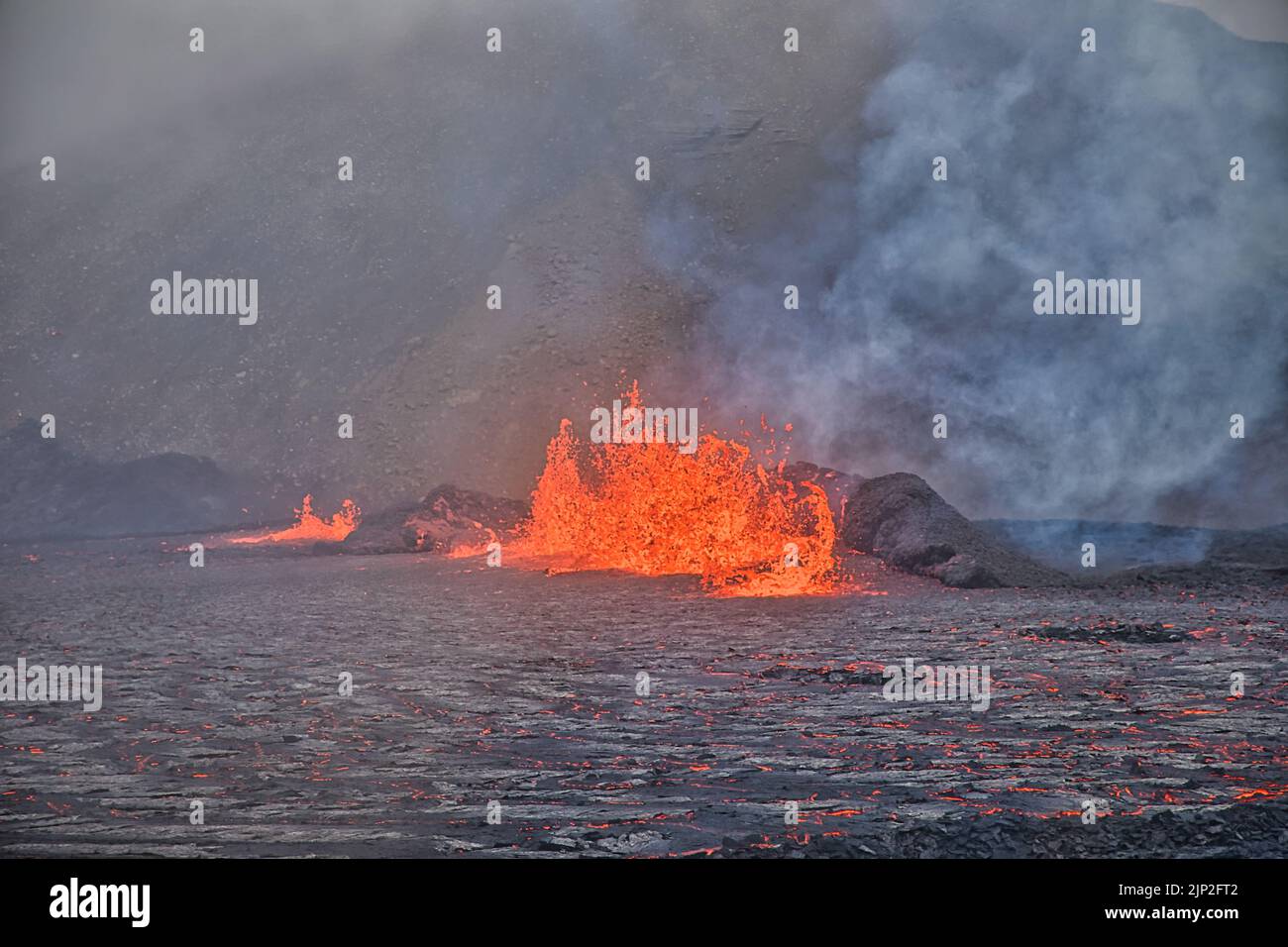 Vulkanausbruch in Island Stock Photo