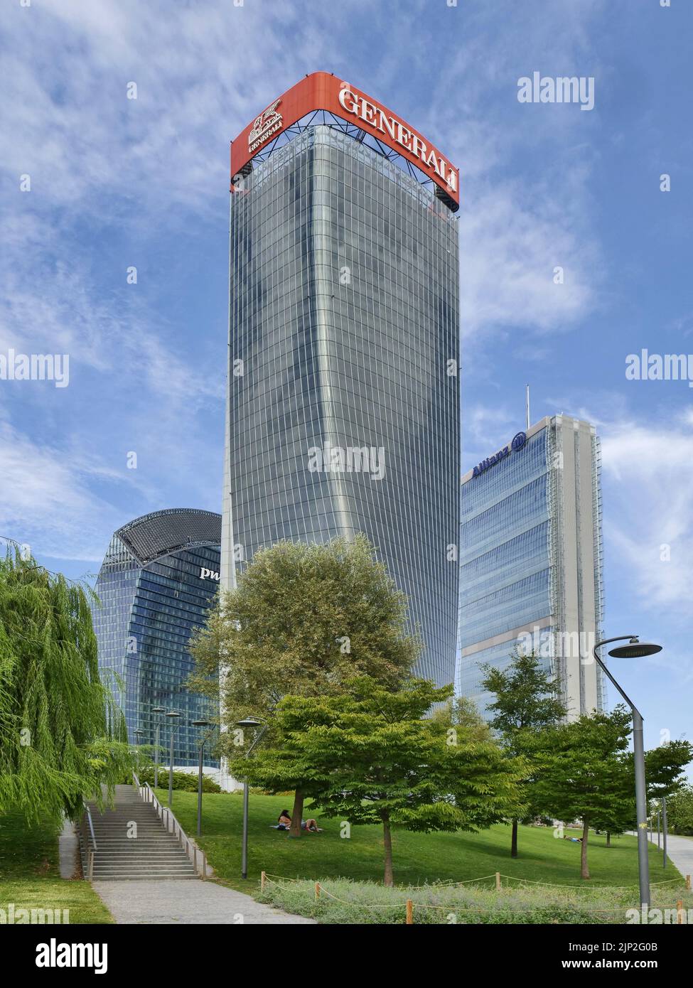 -Photo in new area 'City Life' complex in 3 Torri Milan place, Hadid, Isozaki and Libeskind towers Stock Photo