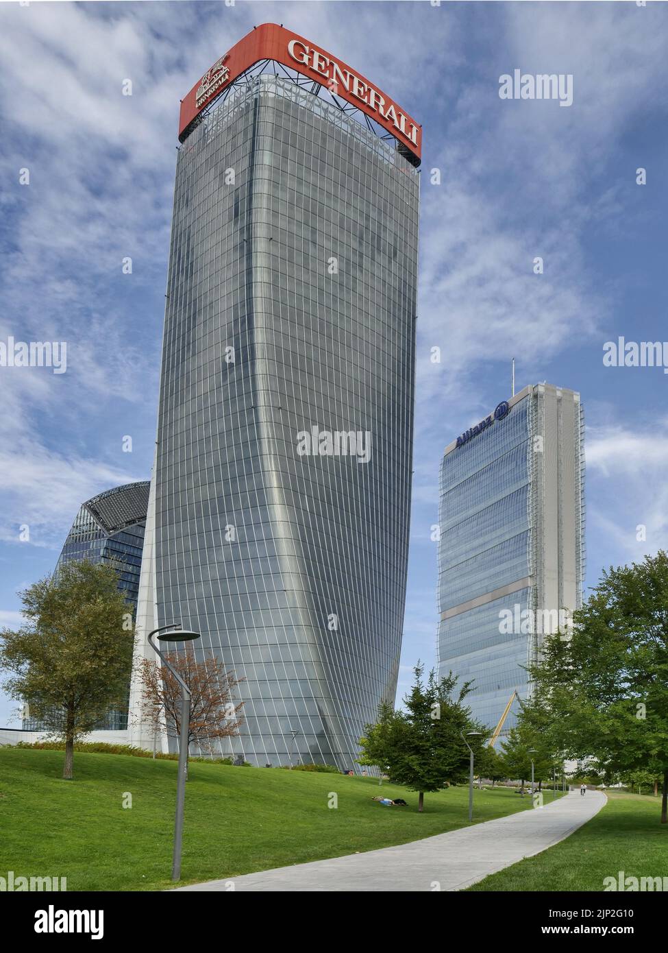 -Photo in new area 'City Life' complex in 3 Torri Milan place, Hadid, Isozaki and Libeskind towers Stock Photo