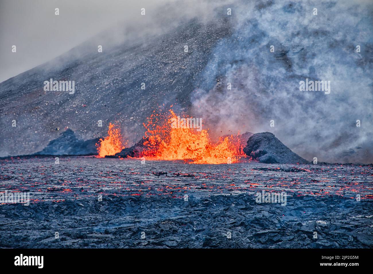 Vulkanausbruch in Island Stock Photo