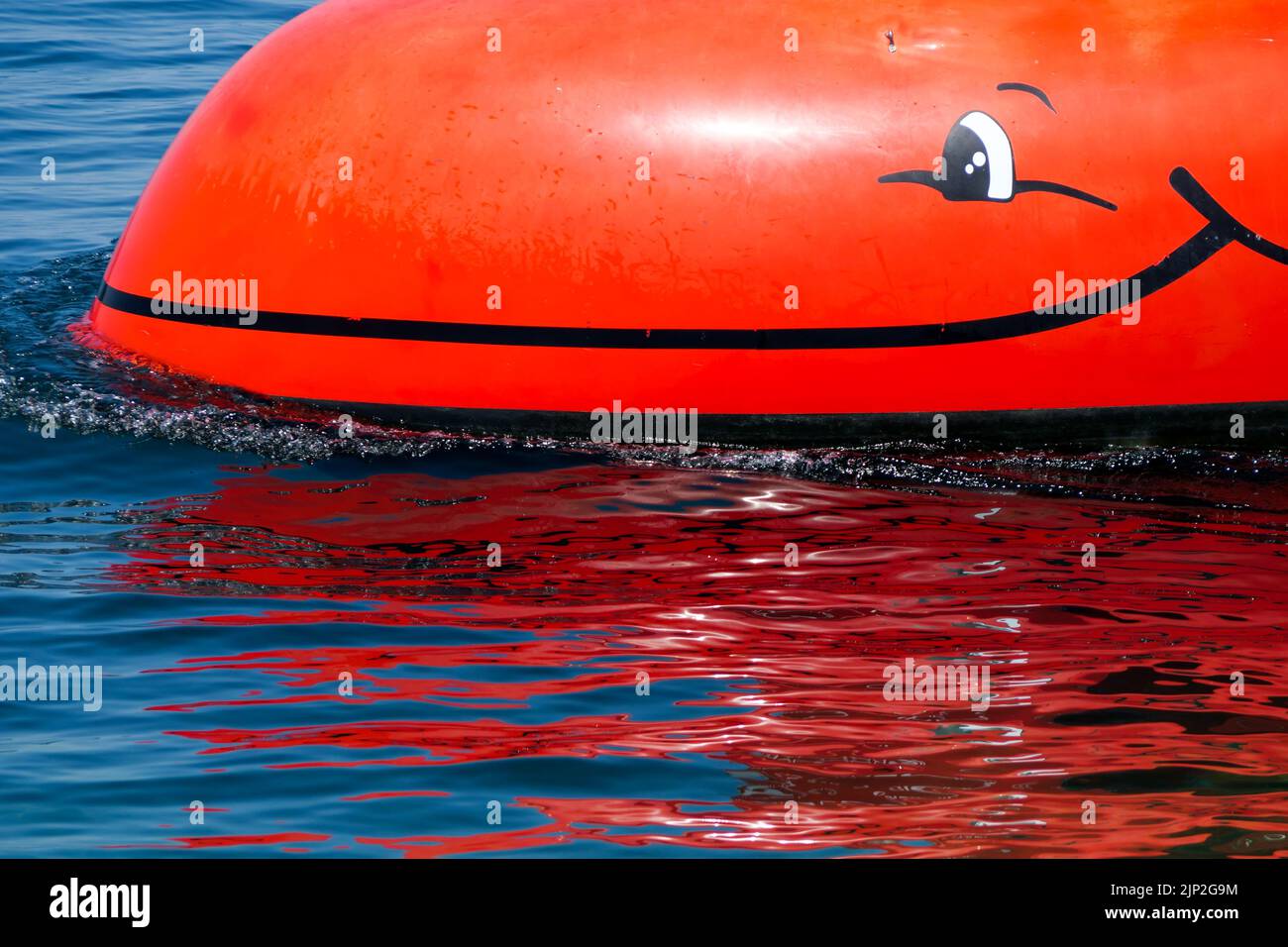 Red touristic submarine, Thassos, Macedonia, North-Eastern France Stock Photo