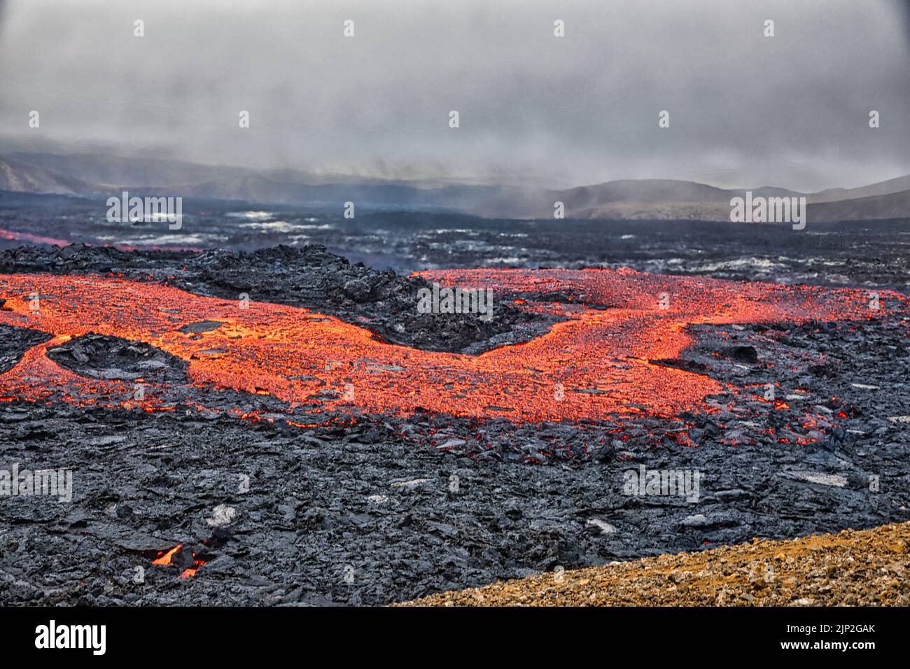 Vulkanausbruch in Island Stock Photo