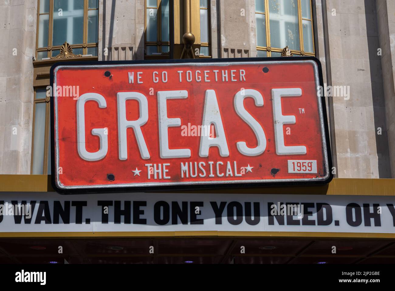 The musical Grease at the Dominion theatre in London, United Kingdom
