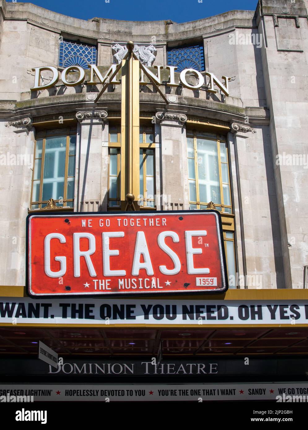 The musical Grease at the Dominion theatre in London, United Kingdom Stock Photo Alamy