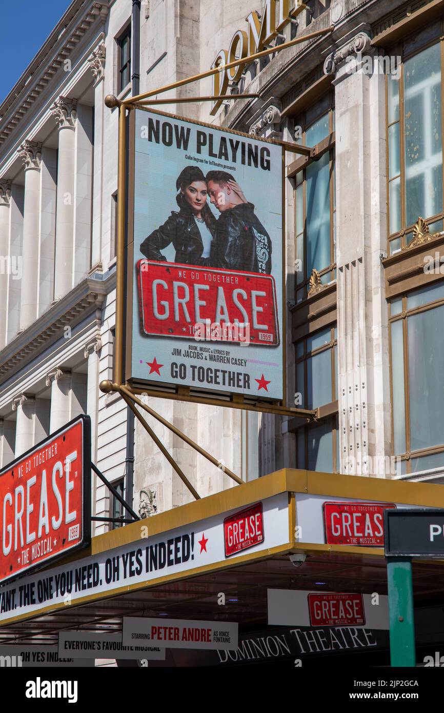 The musical Grease at the Dominion theatre in London, United Kingdom