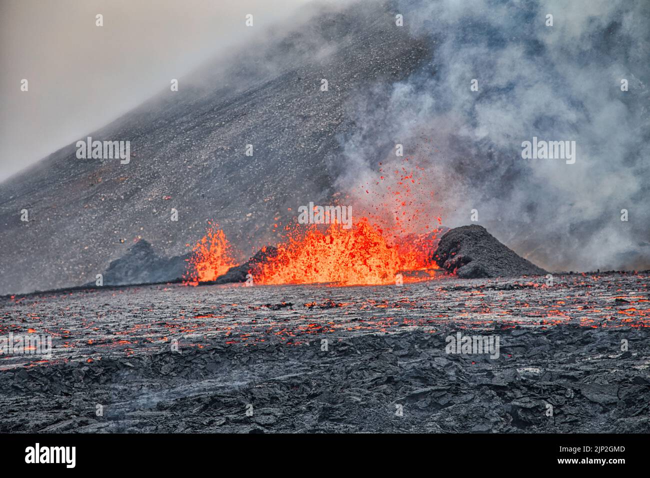 Vulkanausbruch in Island Stock Photo