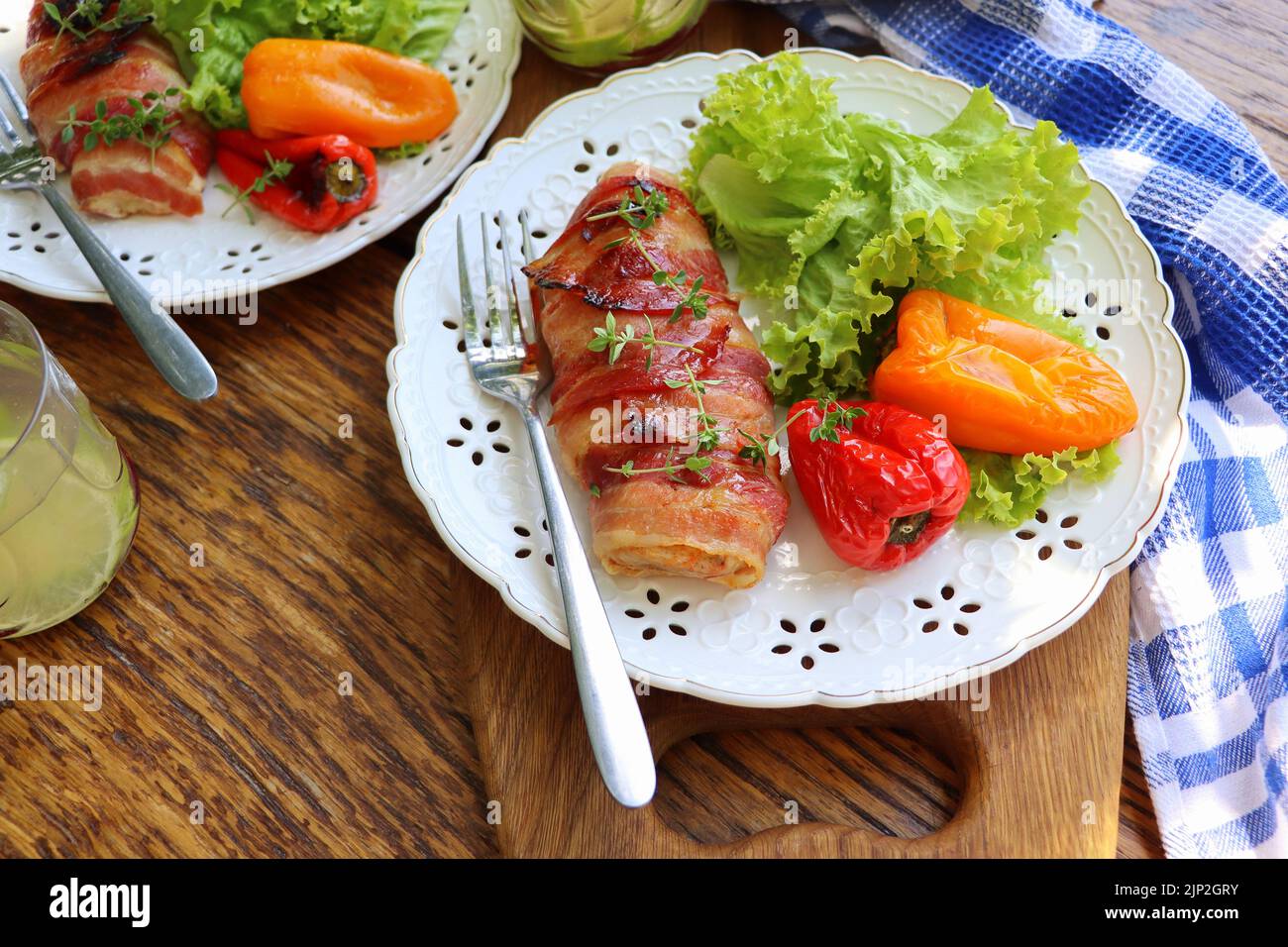 chicken meat, lunch, bacon, chicken meats, lunch time, bacons Stock