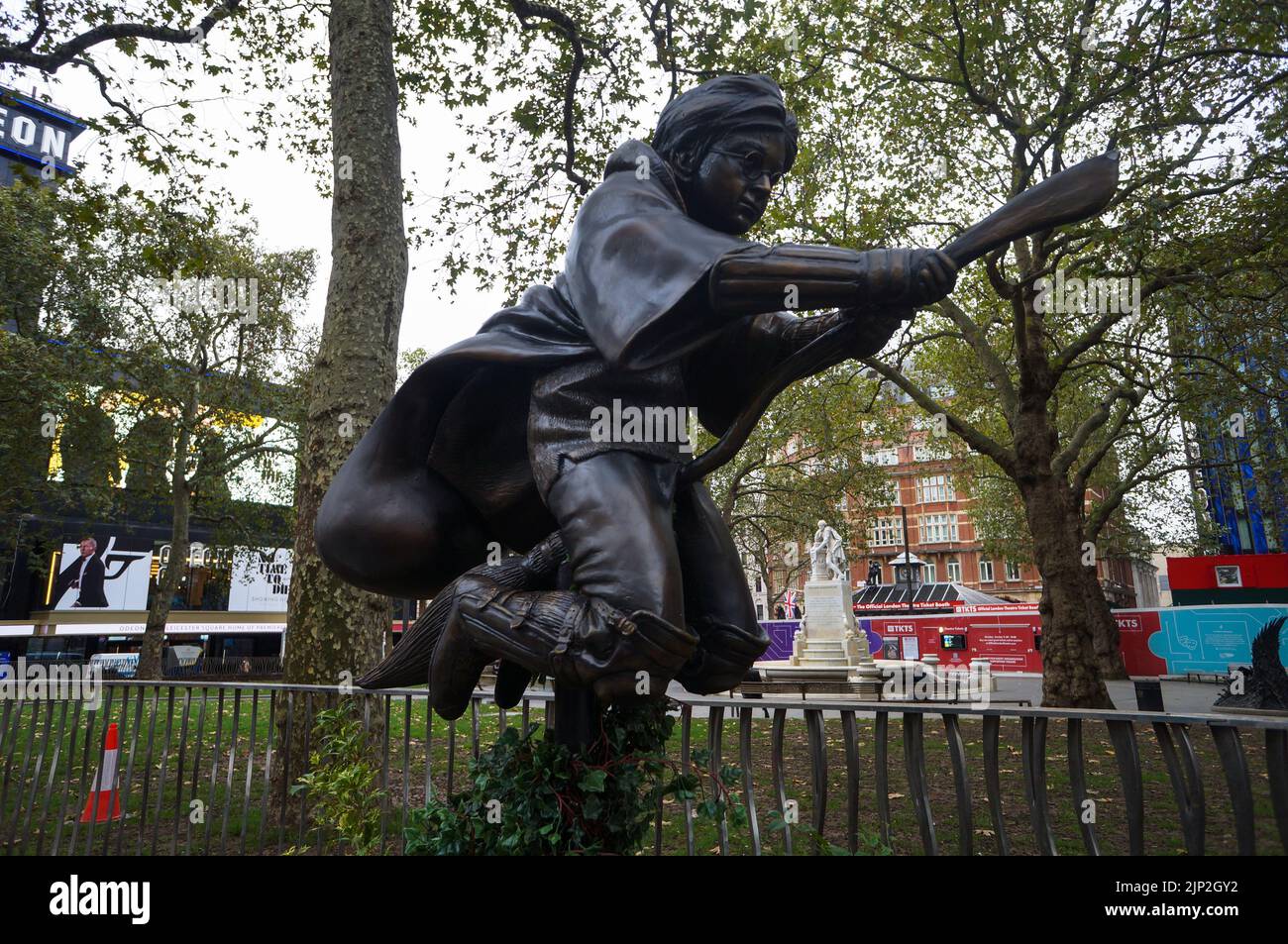 A statue of Harry Potter in Leicester Square, London, the UK Stock