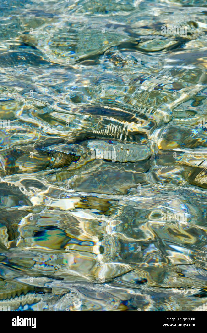 Reflections on sea water, Thassos, Macedonia, North-Eastern France Stock Photo