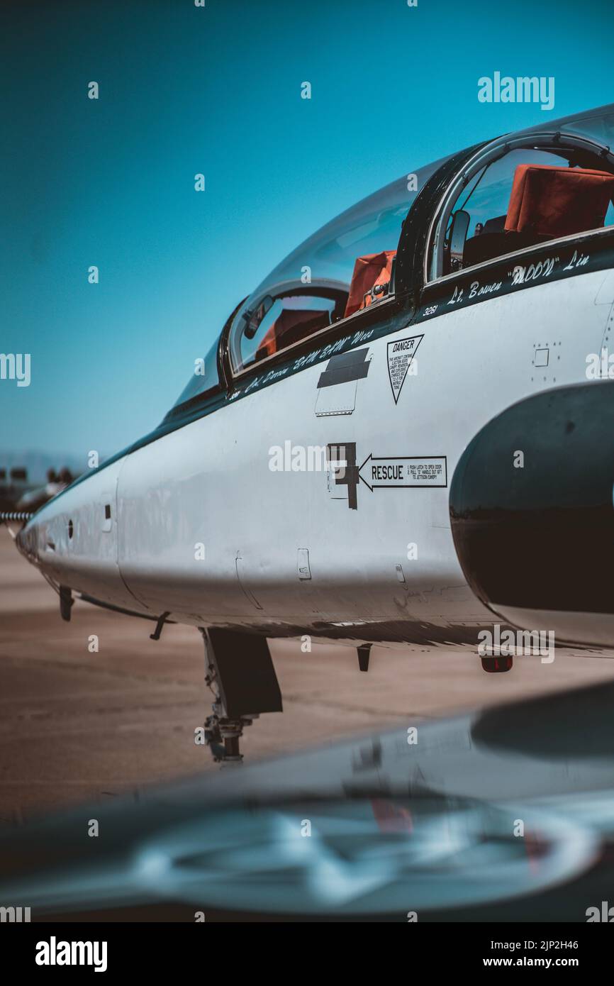 A front part of fighter jet on airfield at Holloman AFB Air Show
