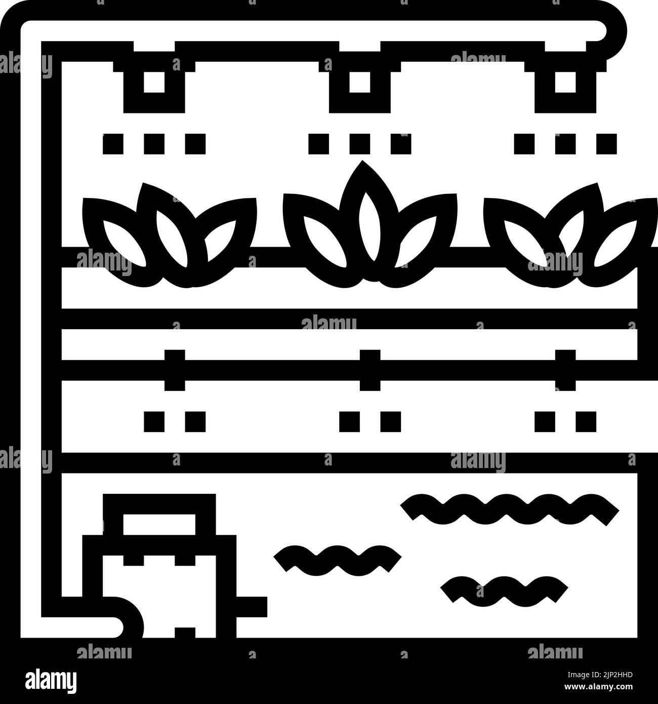 aeroponics water system irrigation line icon vector illustration Stock ...