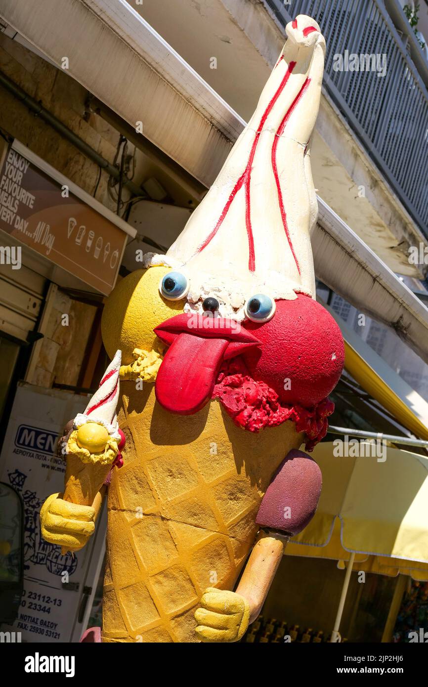 Fake giant icecream cone, Thassos, Macedonia, NorthEastern France