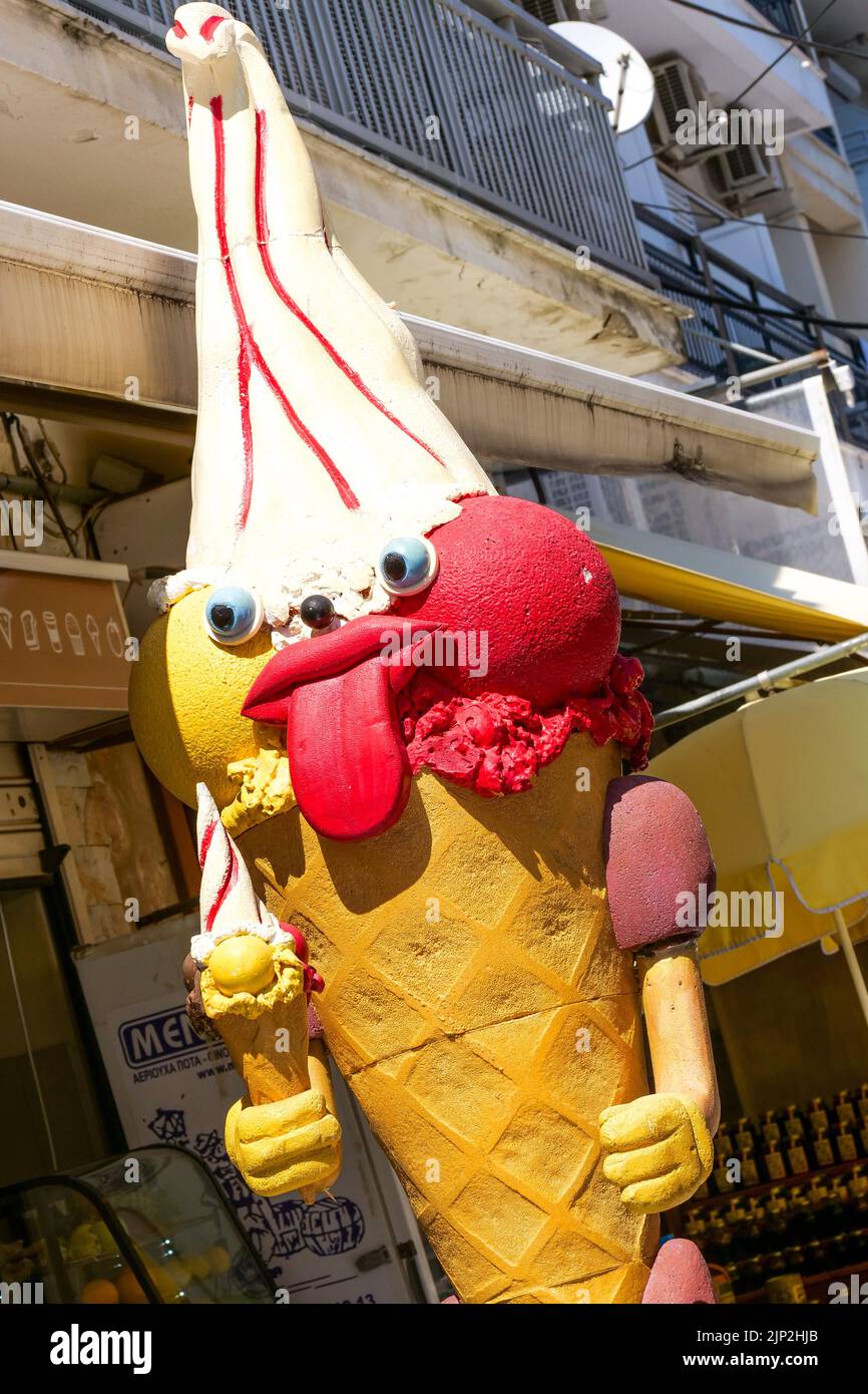 Fake giant icecream cone, Thassos, Macedonia, NorthEastern France