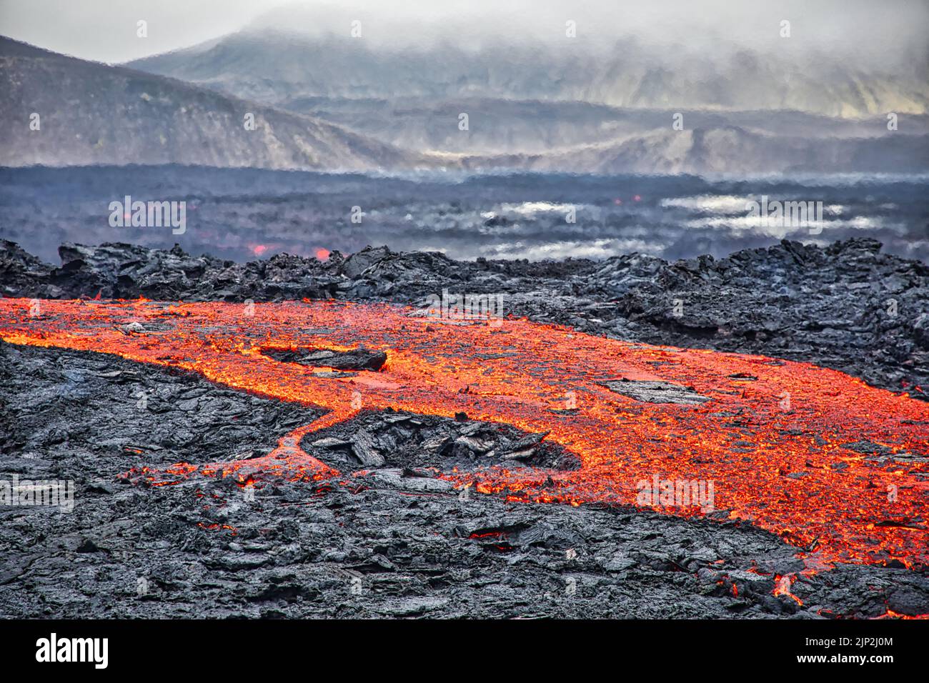 Vulkanausbruch in Island Stock Photo