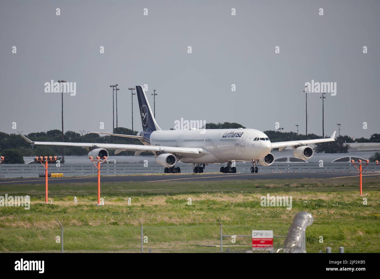 The Lufthansa aircraft at DFW International Airport Stock Photo