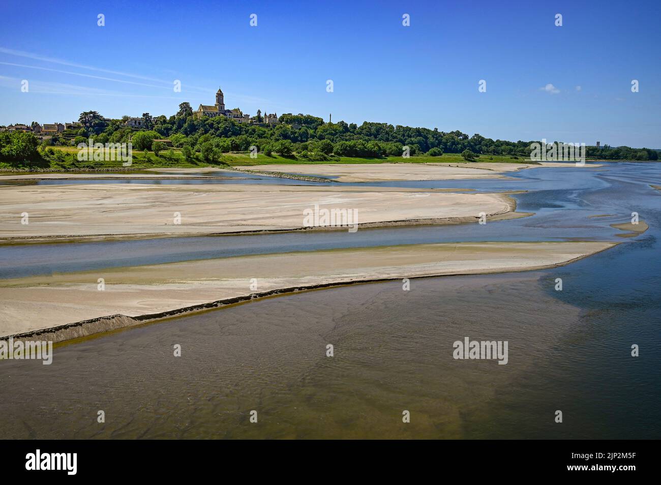 The Loire river in summer at Saint-Florent-le-Vieil, France Stock Photo