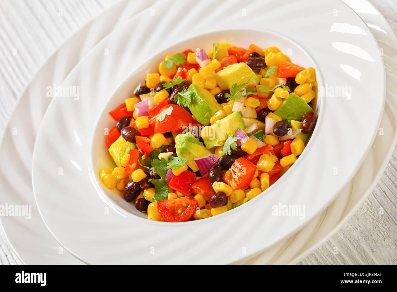 cowboy caviar, texas caviar with black bean, tomatoes, avocado, red
