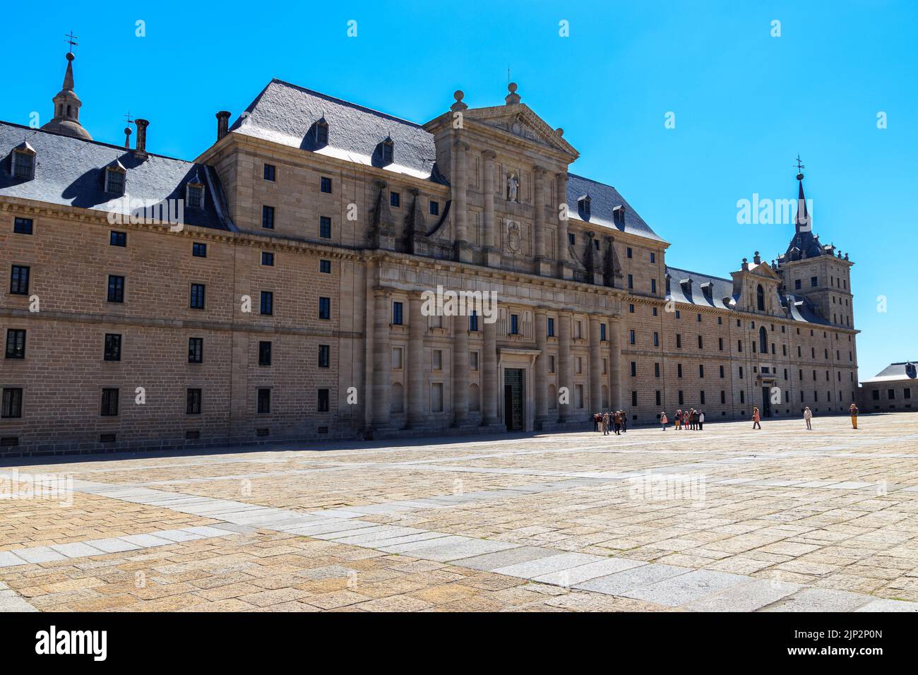 Royal monastery of El Escorial. Huge palace on the outskirts of Madrid, former residence of kings of Spain and Europe. Unesco. Stock Photo