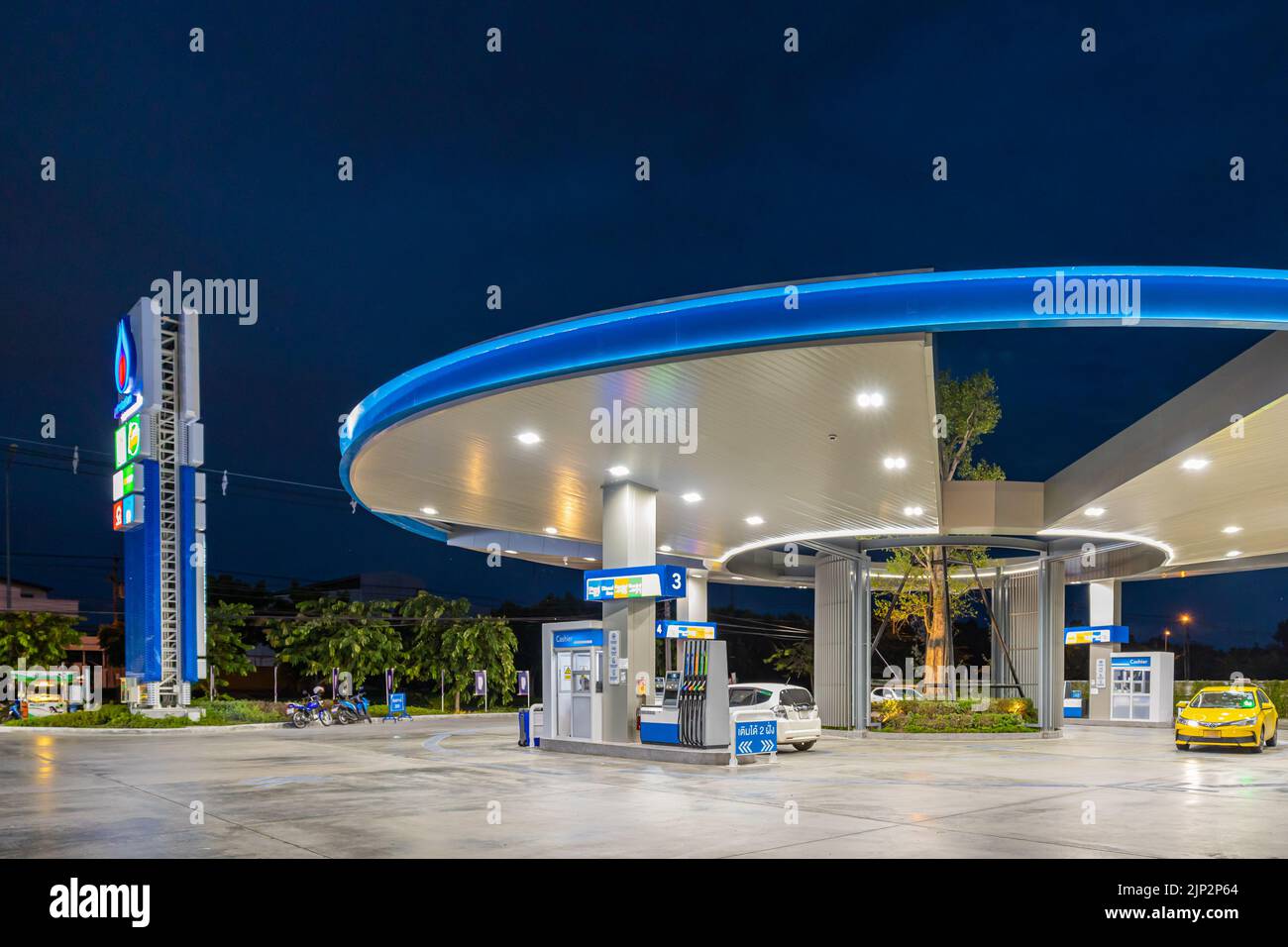 PTT life station Auto Station Gas station largest company petroleum supply in Thailand, Bangkok, 23 July 2022. Stock Photo