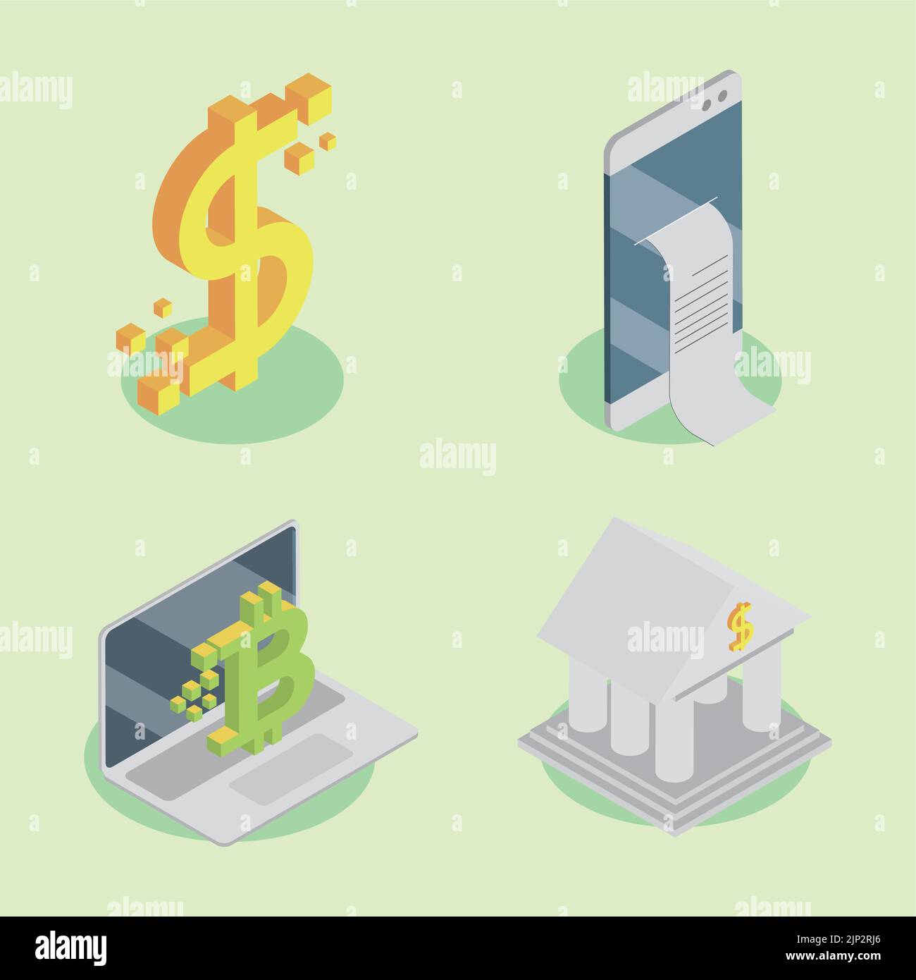 set fintech icons Stock Vector Image & Art - Alamy