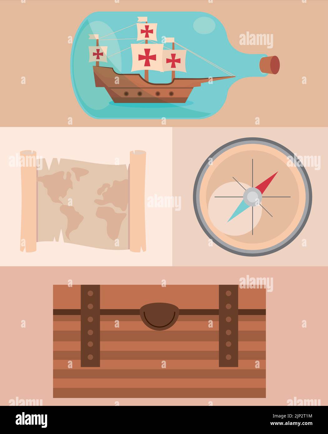set of columbus day Stock Vector
