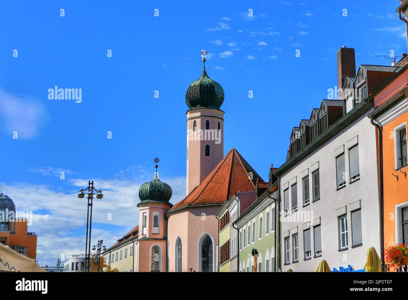 Picture shows city and street photography while walking through Straubing in Bavaria, Germany Stock Photo