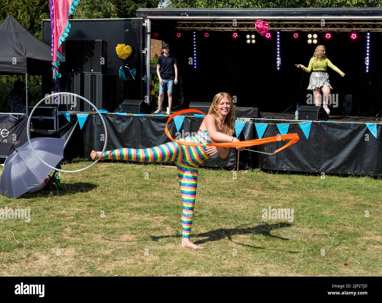 A dancer at Art in the Park, Leamington Spa, Warwickshire, UK Stock Photo