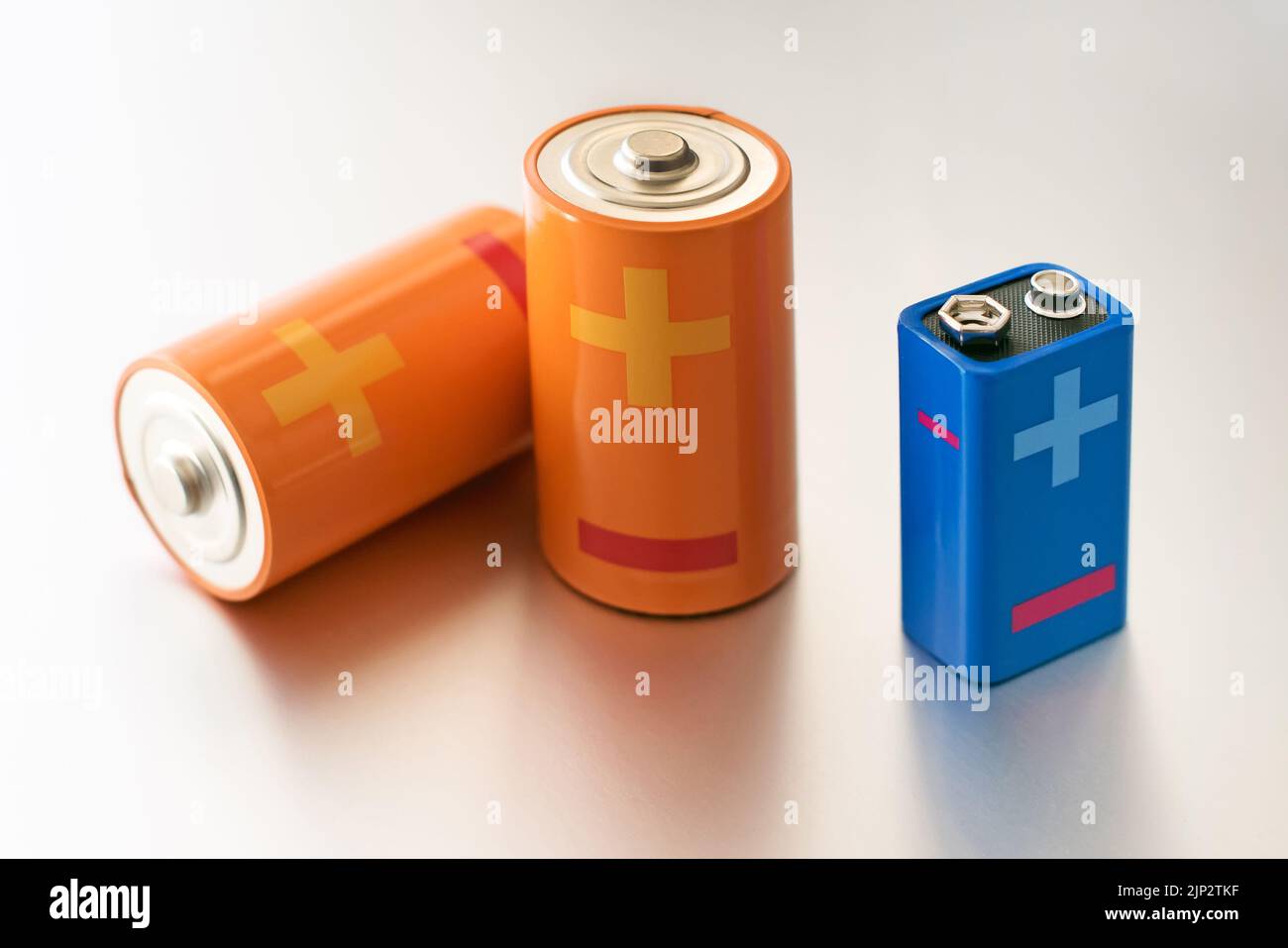 battery, positive pole, minus, batteries, positive poles Stock Photo