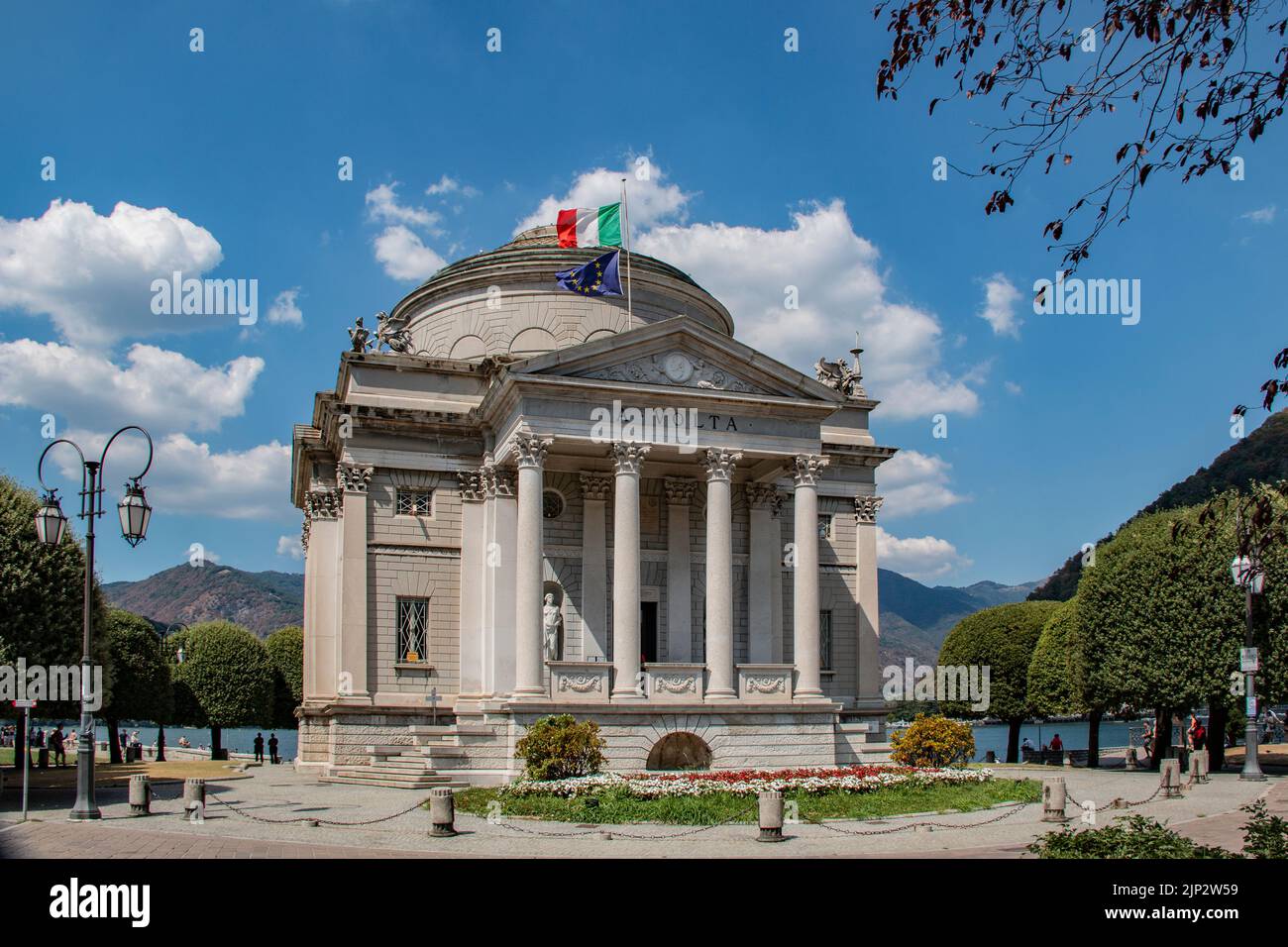 Tempio Voltiano - an Italian scientific museum - located in Como, on the shores of Lake Como, Lombardie, Italy Stock Photo