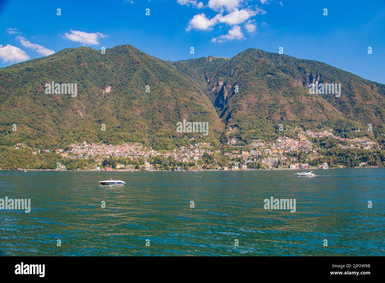 Marina in Nobiallo, looking down Lake Como, Lombardie, Italy Stock Photo