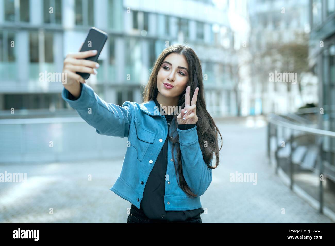 Young Muslim Woman Posing Taking Selfie Photo Stock Image - Image of female,  hijab: 50932027