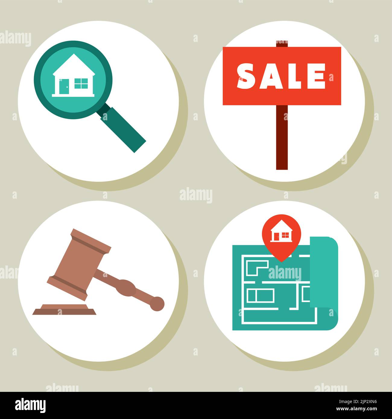 icon collection real estate Stock Vector Image & Art - Alamy
