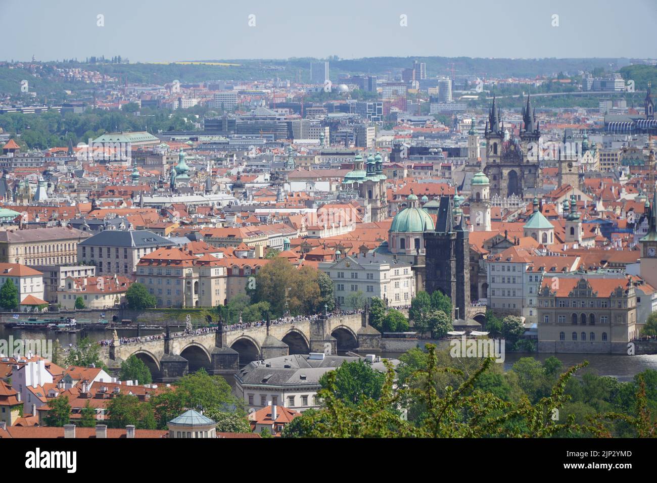 The cityscape of Lesser Town of Prague in the daylight in Czech ...