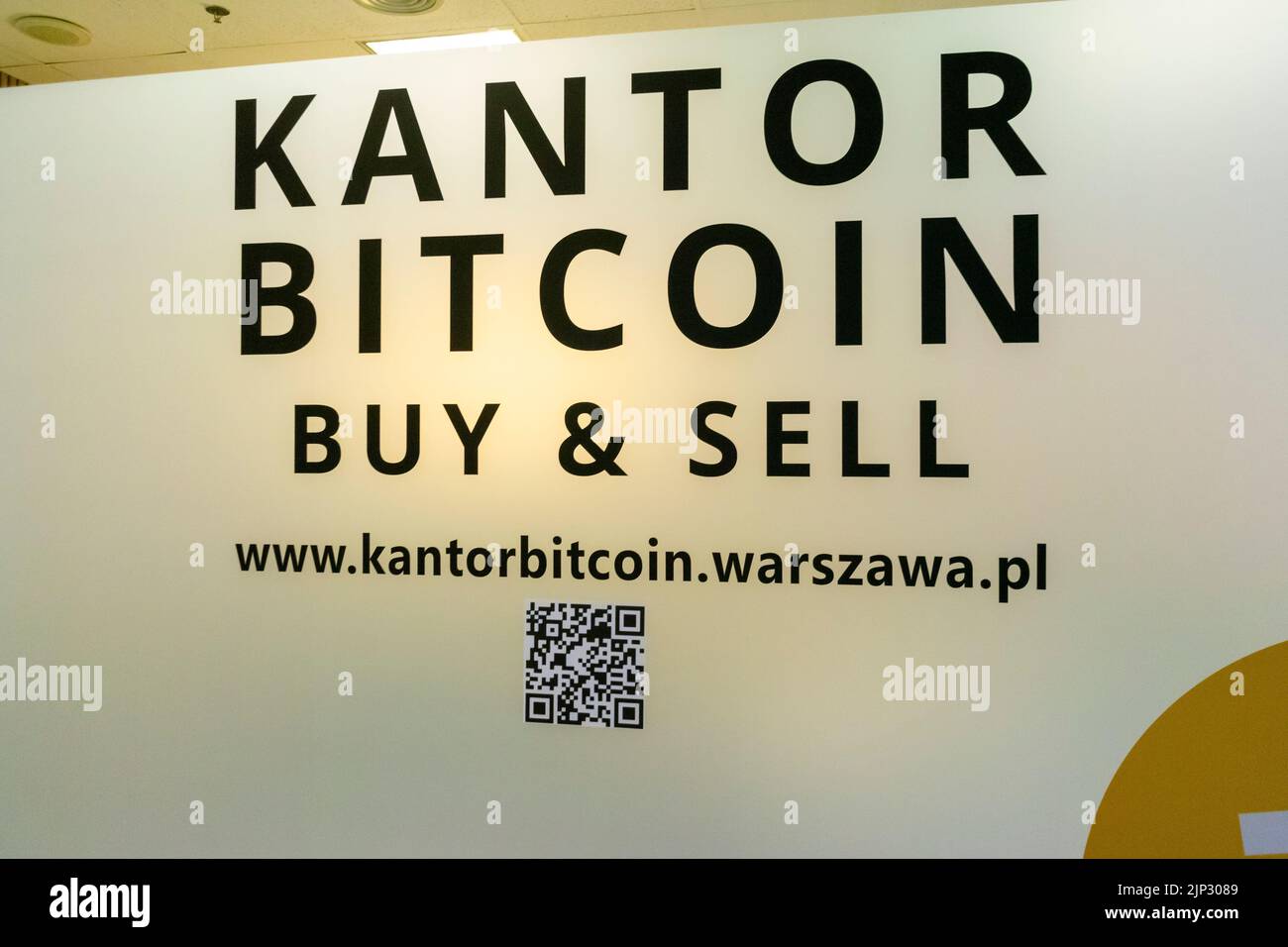 Warsaw, Poland, Detail, Shop Front, Sign, Bitcoin Trading Office in Centrum  Lin Shopping Center Stock Photo - Alamy
