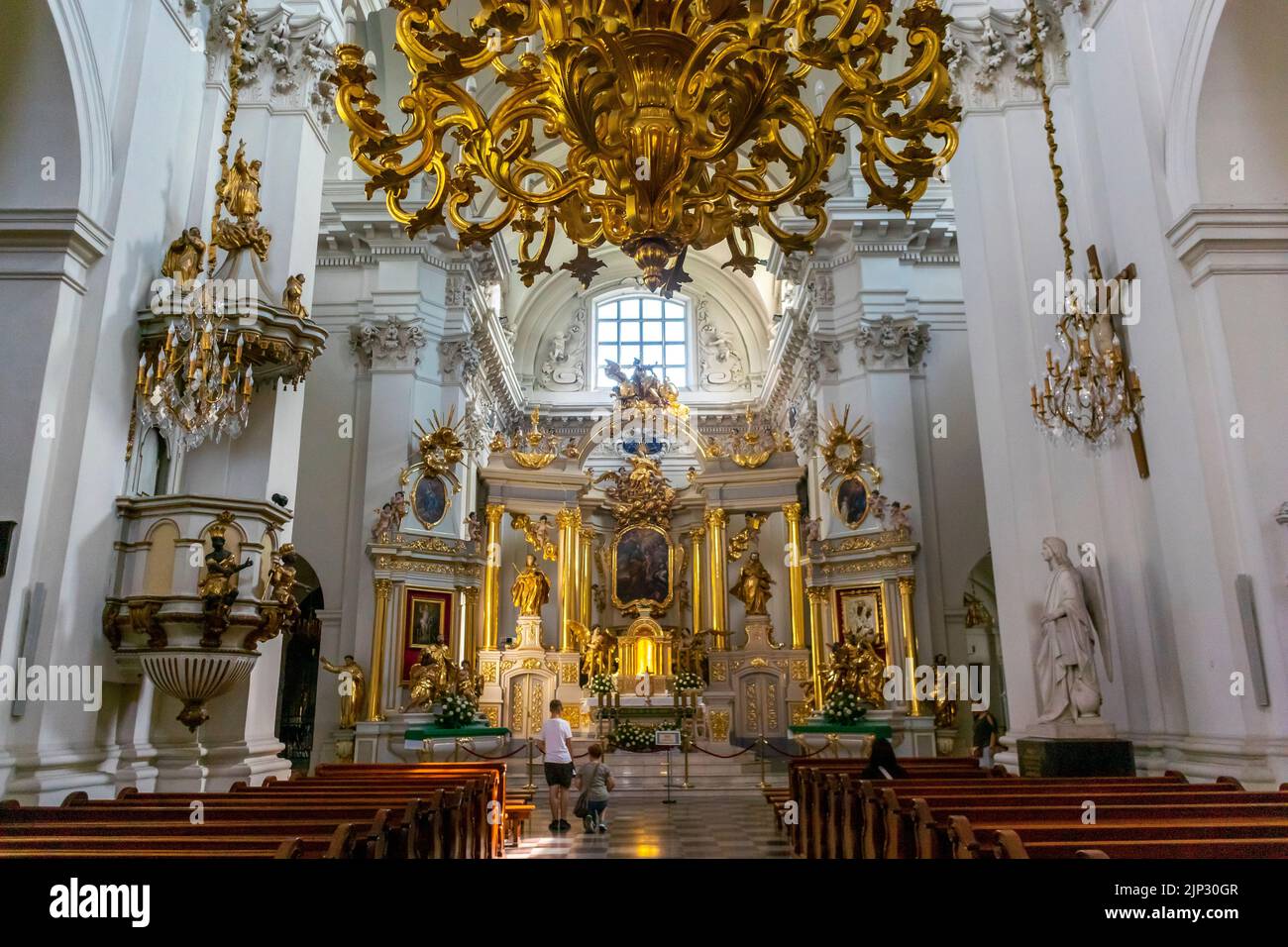 Warsaw, Poland, Polish Catholic Church, Church of the Assumption of the Virgin Mary and of Saint Joseph and Adam Mickiewicz, interiors Stock Photo